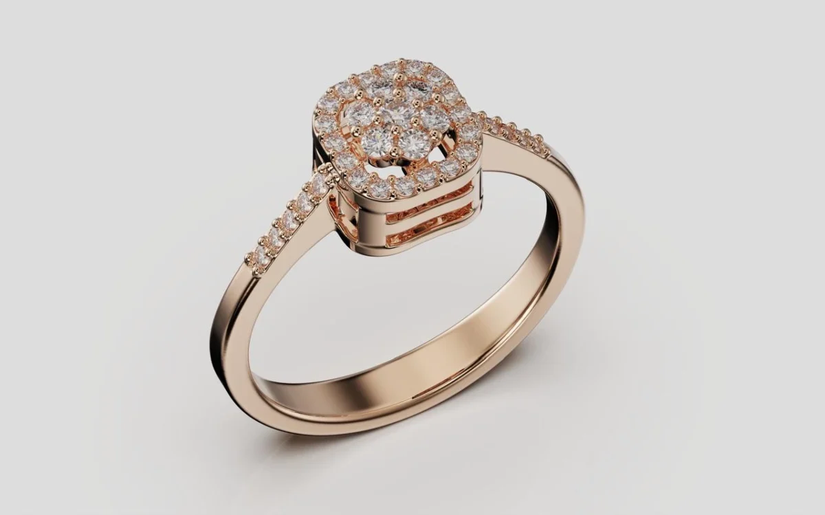 Bague de fiançailles pas chère en or 18 carats avec diamant certifié – Disponible à Casablanca Maarif chez Bijouterie Vitchi