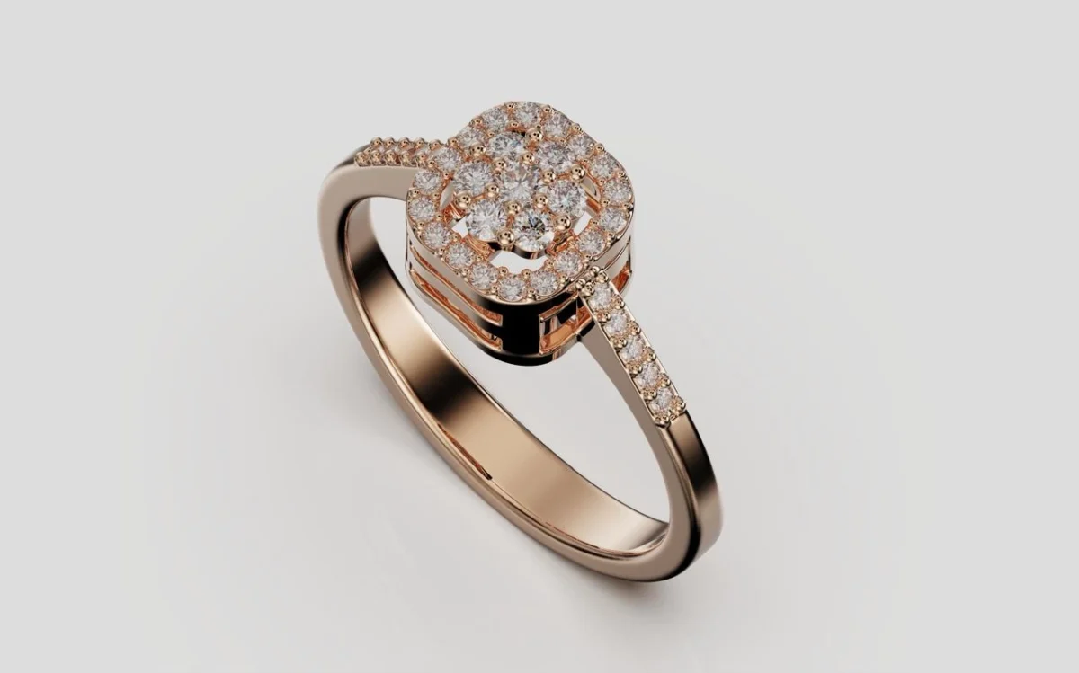 Bague de fiançailles pas chère en or 18 carats avec diamant certifié – Disponible à Casablanca Maarif chez Bijouterie Vitchi