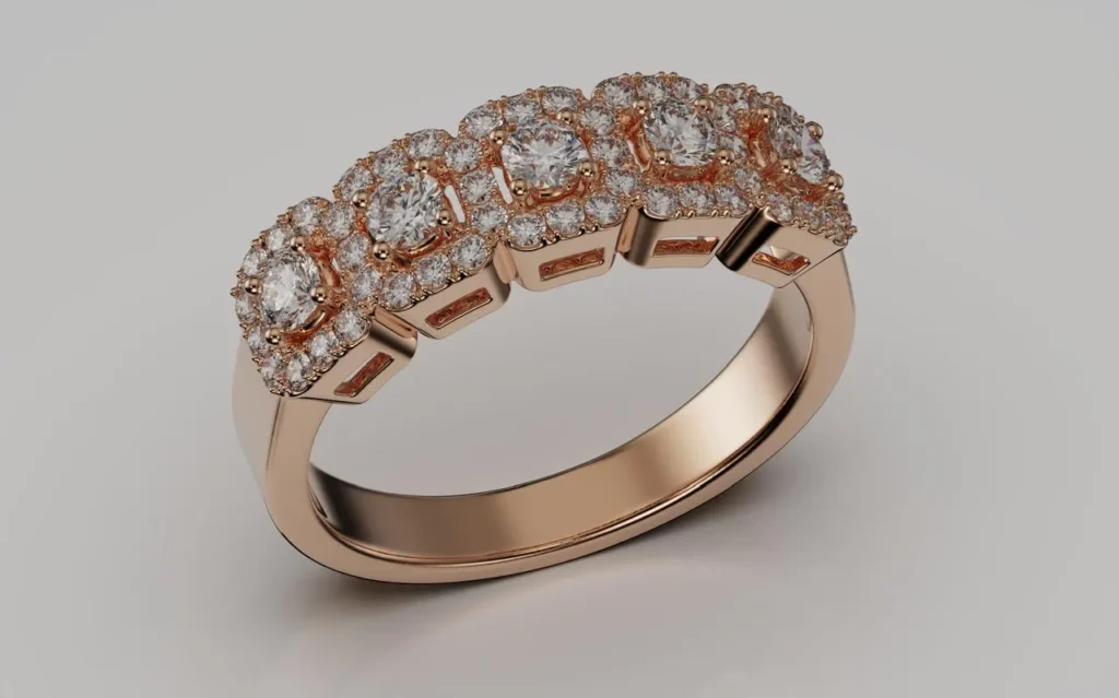 Bague de mariage diamant – Alliance diamants – Bijouterie VITCHI Casablanca
