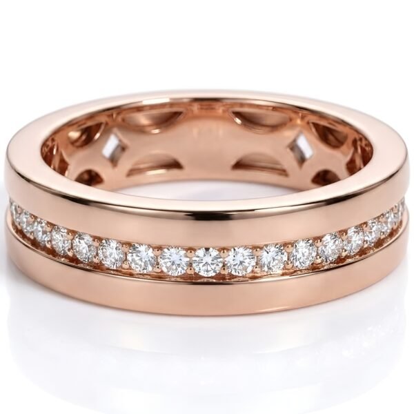 Alliance en or rose 18 carats avec diamants naturels – Bijouterie Vitchi Casablanca
